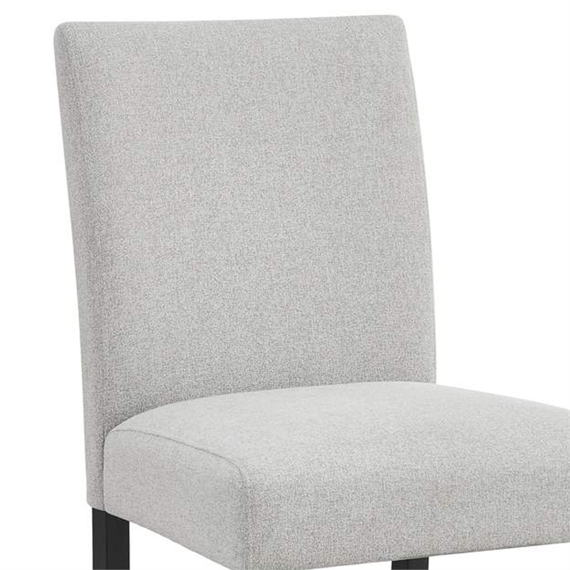Pemberly Row Set of 2 Counter Height Chairs in Black Wood with Dove Gray Fabric