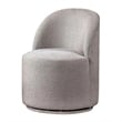 Pemberly Row Barrel Swivel Dining Chair in Gray Boucle Chenille