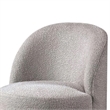 Pemberly Row Barrel Swivel Dining Chair in Gray Boucle Chenille