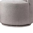 Pemberly Row Barrel Swivel Dining Chair in Gray Boucle Chenille