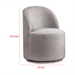 Pemberly Row Barrel Swivel Dining Chair in Gray Boucle Chenille