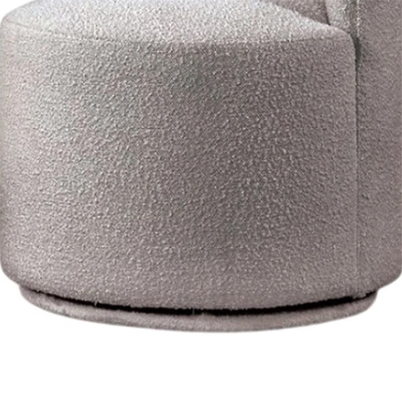 Pemberly Row Barrel Swivel Dining Chair in Gray Boucle Chenille