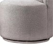 Pemberly Row Barrel Swivel Dining Chair in Gray Boucle Chenille