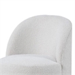 Pemberly Row Barrel Swivel Dining Chair in White Boucle Chenille