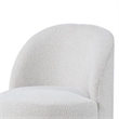 Pemberly Row Barrel Swivel Dining Chair in White Boucle Chenille