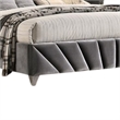 Pemberly Row Queen Size Bed with Wingback Headboard in Gray Fabric