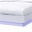 Pemberly Row Queen Size Bed with Chrome Headboard and LED Footboard in White