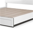 Pemberly Row King Size Bed with Panel Headboard and Storage Drawers in White