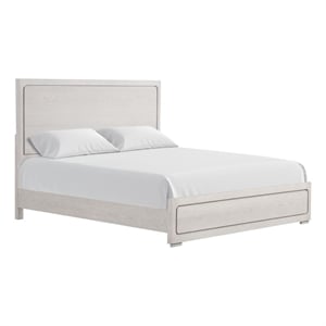 Pemberly Row Contemporary Queen Bed with Panel Design in White Oak Wood