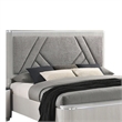 Pemberly Row Queen Bed in Gray Chevron Satin with LED Headboard