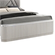 Pemberly Row Queen Bed in Gray Chevron Satin with LED Headboard