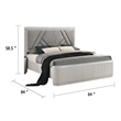 Pemberly Row Queen Bed in Gray Chevron Satin with LED Headboard