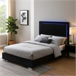 Pemberly Row King Size Bed with LED Headboard in Piano Black