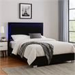 Pemberly Row King Size Bed with LED Headboard in Piano Black