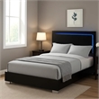Pemberly Row Queen Size Bed with LED Headboard in Piano Black