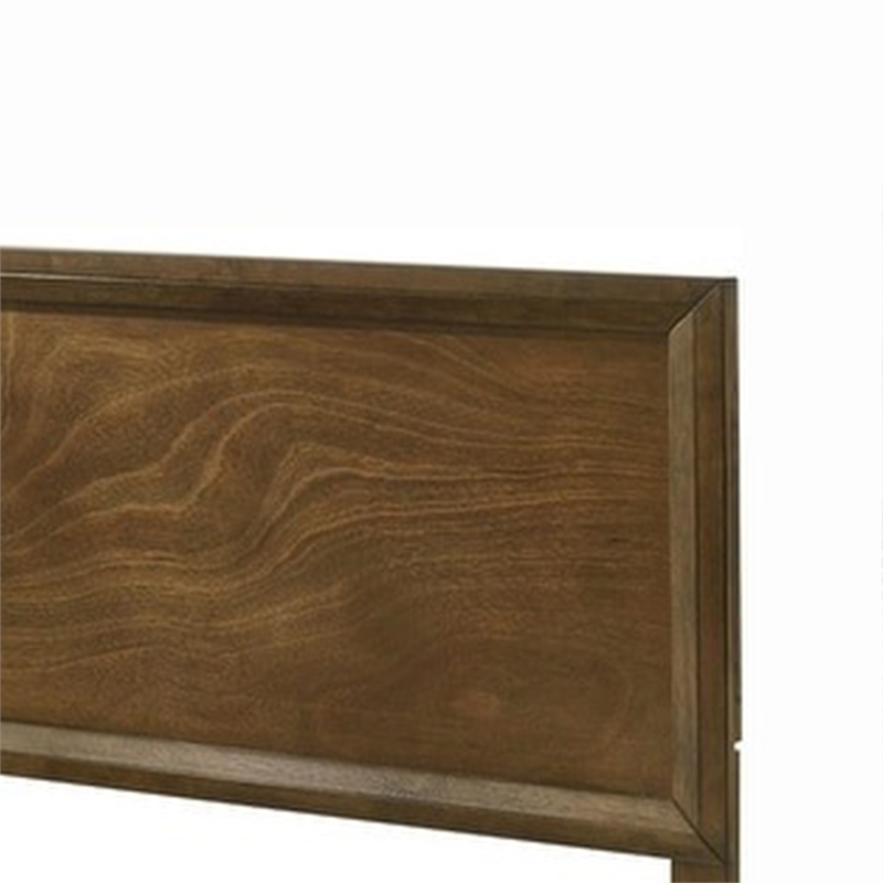 Pemberly Row Full Size Bed with Panel Headboard in Walnut Brown