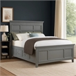 Pemberly Row Full Bed with Crown Molding and Storage Drawers in Gray