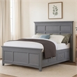 Pemberly Row Full Bed with Crown Molding and Storage Drawers in Gray