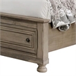 Pemberly Row Queen Bed with Footboard Storage Drawers in Gray