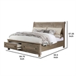 Pemberly Row Queen Bed with Footboard Storage Drawers in Gray
