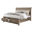 Pemberly Row Queen Bed with Footboard Storage Drawers in Gray