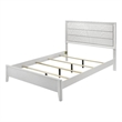 Pemberly Row King Size Bed with Wave Texture Headboard in White