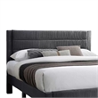 Pemberly Row Full Platform Bed with Drawer in Charcoal Gray Corduroy
