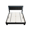 Pemberly Row Full Platform Bed with LED Headboard in Charcoal Gray