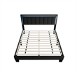 Pemberly Row Full Platform Bed with LED Headboard in Charcoal Gray