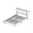 Pemberly Row Full Platform Bed with LED Headboard in Charcoal Gray