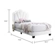 Pemberly Row Twin Platform Bed with LED Headboard in White Wool