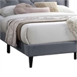 Pemberly Row Full Platform Bed with Tufted Wingback Headboard in Gray Velvet