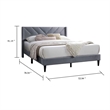 Pemberly Row Full Platform Bed with Tufted Wingback Headboard in Gray Velvet