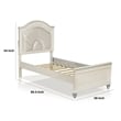 Pemberly Row Full Size Bed with Radial Arch Headboard in Pearl White