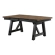 Pemberly Row Extendable Dining Table with 2 Leaves in Brown and Black