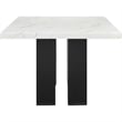 Pemberly Row 68-Inch Dining Table with White Faux Marble Top in Black