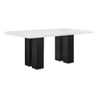 Pemberly Row 68-Inch Dining Table with White Faux Marble Top in Black