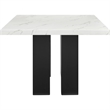Pemberly Row 68-Inch Dining Table with White Faux Marble Top in Black