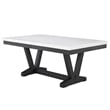 Pemberly Row 72-Inch Dining Table with White Marble Top and Black Trestle Base