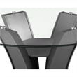 Pemberly Row 54-Inch Glass Top Counter Height Table with Pedestal in Dark Gray