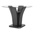 Pemberly Row 54-Inch Glass Top Counter Height Table with Pedestal in Dark Gray