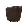 Pemberly Row Swivel Barrel Chair with Curved Back in Bronze Leather