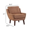 Pemberly Row Mid-Century Accent Armchair in Burnt Orange Chenille
