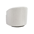 Pemberly Row Barrel Swivel Accent Armchair in Beige Chenille