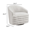 Pemberly Row Barrel Swivel Accent Armchair in Beige Chenille