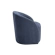 Pemberly Row Contemporary Barrel Swivel Accent Chair in Blue Boucle