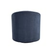 Pemberly Row Contemporary Barrel Swivel Accent Chair in Blue Boucle
