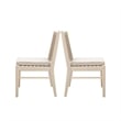 Pemberly Row Coastal Dining Side Chair Set of 2 with Sand Brown Roped Back