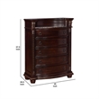 Pemberly Row 5-Drawer Wooden Chest with Engraved Details & Marble Top