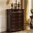 Pemberly Row 5-Drawer Wooden Chest with Engraved Details & Marble Top